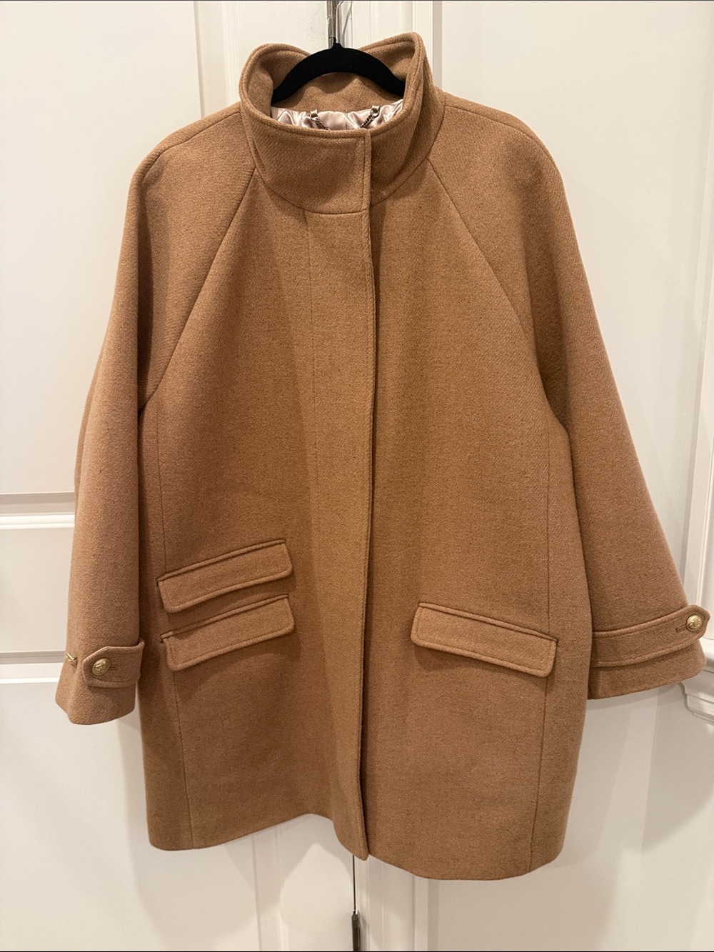 J.Crew Camel Toscana Coat in Italian Stadium-Cloth Wool Size 18 NWOT